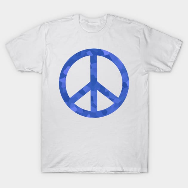 Peace Sign Blue T-Shirt by SartorisArt1